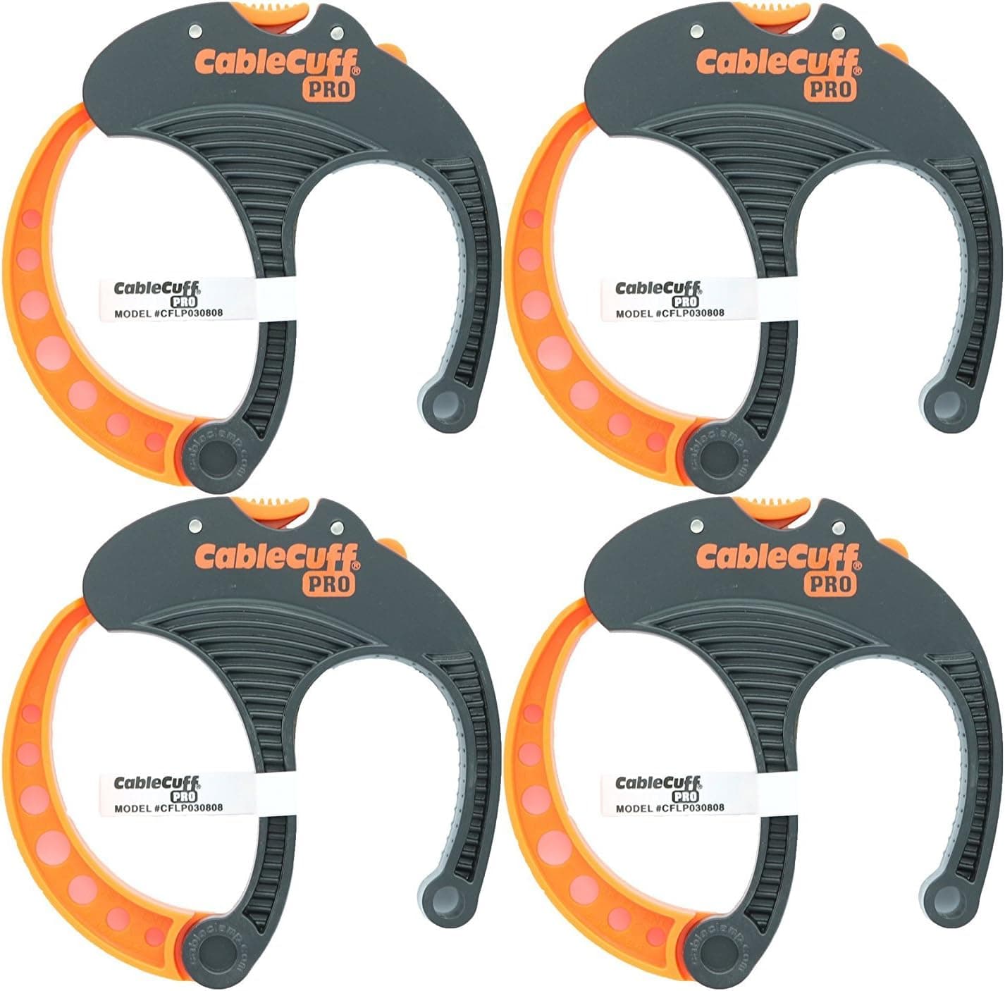 Cable Cuff PRO 4-Pack, Large 3" Diameter, Adjustable Reusable Cable Ties